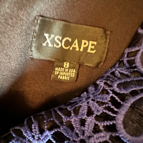 XSCAPE Lace Sheath Blue Dress Size 8 - Picture 5 of 7